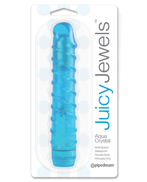Vibrador Juicy Jewels de Cristal Acuático - Azul