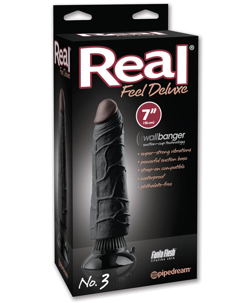 Real Feel Dildo Realista | Dildo Grande de Lujo No 3 de 7" | Dildo con Ventosa Impermeable | Dildo Vibrador Negro