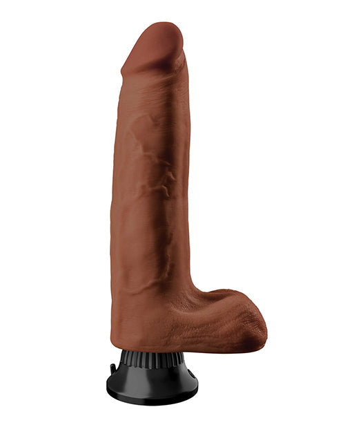Dildo con ventosa Real Feel | Dildo vibrador Deluxe n.º 10 | Dildo grande de 25 cm | Dildo realista marrón impermeable