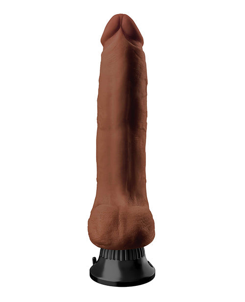 Dildo con ventosa Real Feel | Dildo vibrador Deluxe n.º 10 | Dildo grande de 25 cm | Dildo realista marrón impermeable