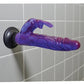 Penetradores Vibradores Wall Bangers | Dildo con ventosa Deluxe Bunny | Dildo realista a prueba de agua | Vibrador de clítoris morado