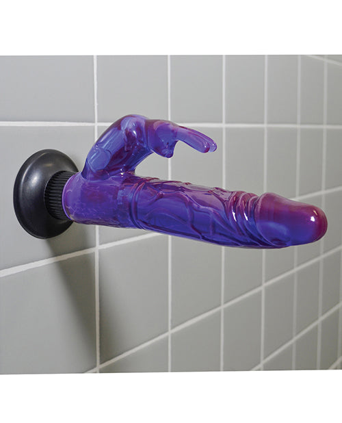Penetradores Vibradores Wall Bangers | Dildo con ventosa Deluxe Bunny | Dildo realista a prueba de agua | Vibrador de clítoris morado