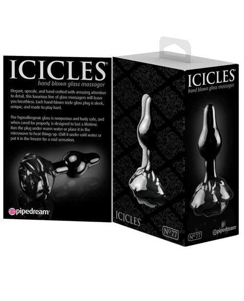 Écureuils n° 77 Plug anal rose en verre – Noir
