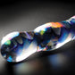 Icicles No 8 Realistic Dildo | Hand Blown Glass Dildo Massager | Clear Blue Swirls 7" Big Dildo