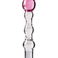 Dildo realista Icicles n.º 12 | Consolador masajeador de cristal soplado a mano | Consolador grande transparente con punta de rosa