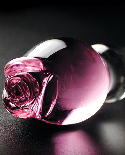 Dildo realista Icicles n.º 12 | Consolador masajeador de cristal soplado a mano | Consolador grande transparente con punta de rosa