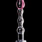 Dildo realista Icicles n.º 12 | Consolador masajeador de cristal soplado a mano | Consolador grande transparente con punta de rosa