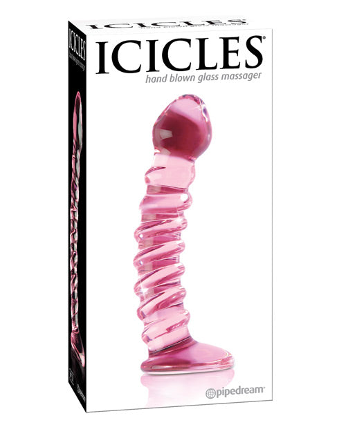 Icicles n° 28 Grand gode | Gode en verre soufflé à la main | Gode réaliste transparent | Grand gode nervuré
