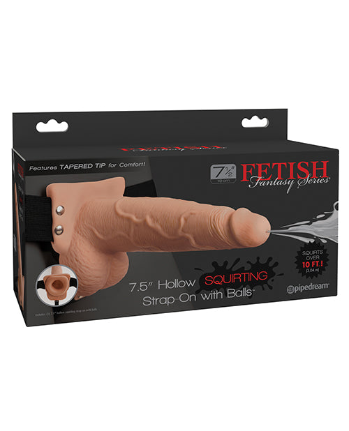 Fetish Fantasy Series 7.5" Hollow Squirting Strap On - Flesh