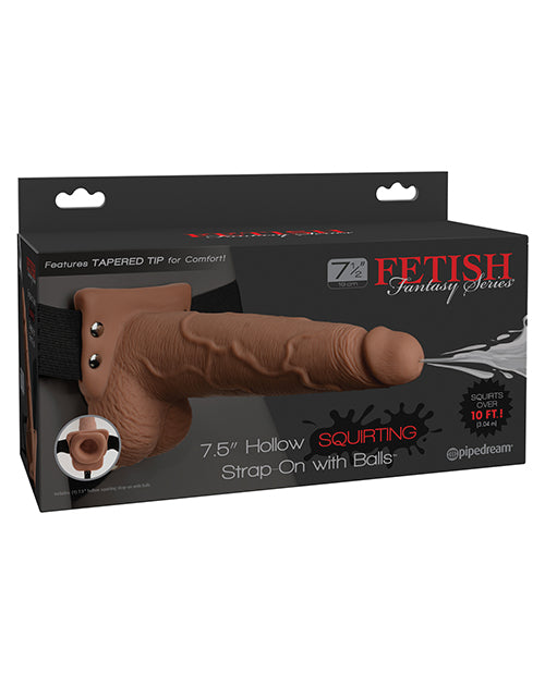Fetish Fantasy Series 7.5" Hollow Squirting Strap On - Tan