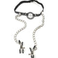 Fetish Fantasy Series O Ring Gag w/Nipple Clamps