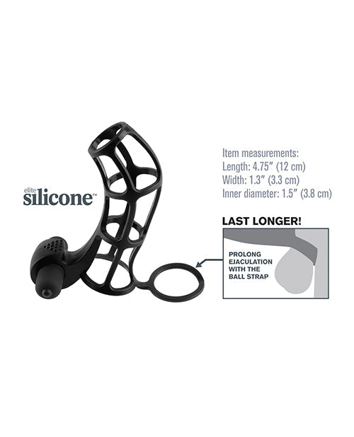 Fantasy X-tensions Deluxe Anneau de Pénis en Silicone Power Cage - Noir