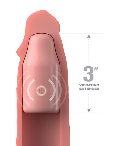 Fantasy X-tensions Elite funda vibratoria de 9" con tapón de 3" y control remoto - clara