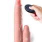 Fantasy X-tensions Elite funda vibratoria de 9" con tapón de 3" y control remoto - clara