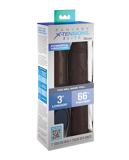 Fantasy X-tensions Elite 23 cm Gaine Vibrante 7,6 cm Plug Anale télécommandé - Marron