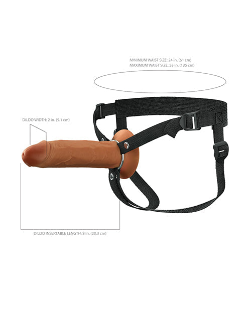 Arnés con Consolador Hueco de Silicona Fantasy X-Tensions Elite de 8" - Marrón