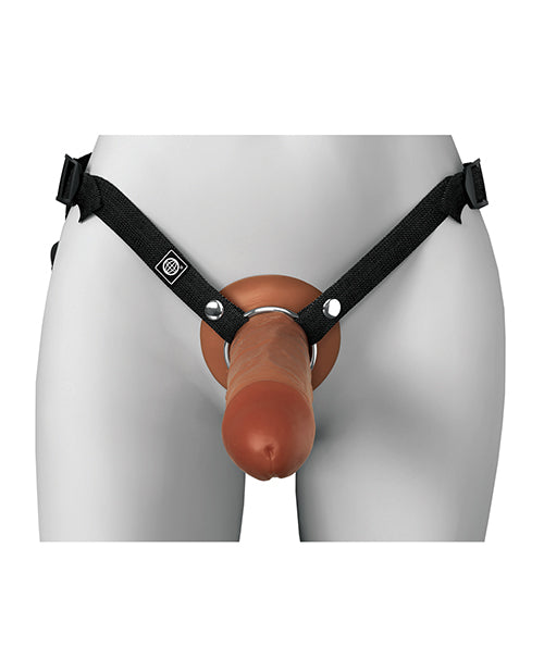 Arnés con Consolador Hueco de Silicona Fantasy X-Tensions Elite de 8" - Marrón