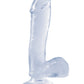 Grand gode Basix Rubber Works | Grand gode transparent de 19 cm | Gode ventouse | Meilleur gode
