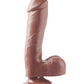 Grand gode en caoutchouc Basix | Grand gode marron de 19 cm | Gode à ventouse | Meilleur gode