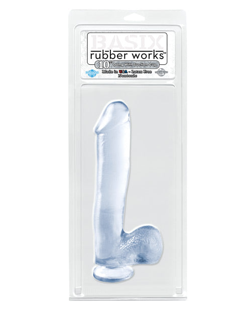 Basix Rubber Works Grand gode | Gode réaliste transparent de 25 cm | Gode à ventouse