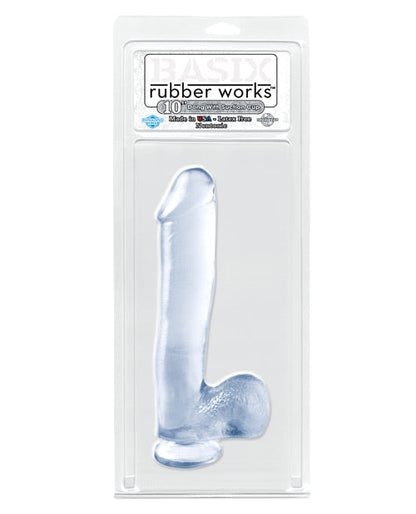 Basix Rubber Works Grand gode | Gode réaliste transparent de 25 cm | Gode à ventouse
