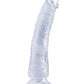 Basix Rubber Works Grand gode | Grand gode fin et transparent de 17,8 cm | Gode à ventouse | Meilleur gode