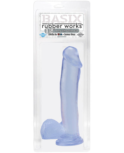 Basix Rubber Works Giant Dildo | Godemichet réaliste transparent de 30,5 cm | Godemichet à ventouse