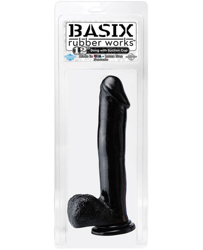 Basix Rubber Works Gros godemichet | Godemichet noir géant de 30 cm | Godemichet à ventouse