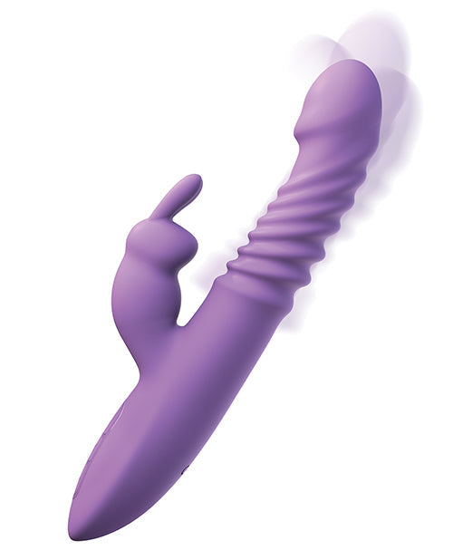 Vibrador de conejo Fantasy para ella | Vibrador de empuje definitivo | Vibrador de punto G de silicona morado