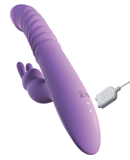 Vibrador de conejo Fantasy para ella | Vibrador de empuje definitivo | Vibrador de punto G de silicona morado