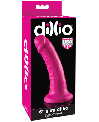 Dildo Slim Large Dillio 6" | Dildo rose | Dildo à ventouse | Dildo fin, flexible et réaliste