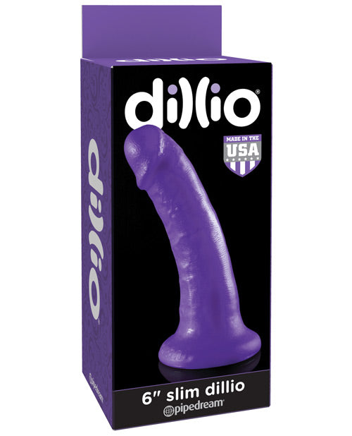 Grand godemichet Dillio de 15 cm | Godemichet réaliste fin violet | Godemichet à ventouse | Grand godemichet