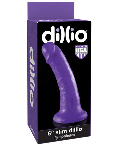 Grand godemichet Dillio de 15 cm | Godemichet réaliste fin violet | Godemichet à ventouse | Grand godemichet