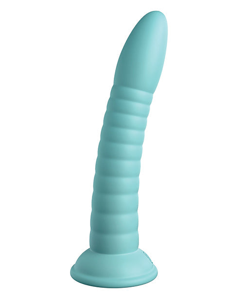 Grand gode en platine Dillio | Grand gode de 17,8 cm | Gode en silicone Wild Thing | Gode ventouse sarcelle