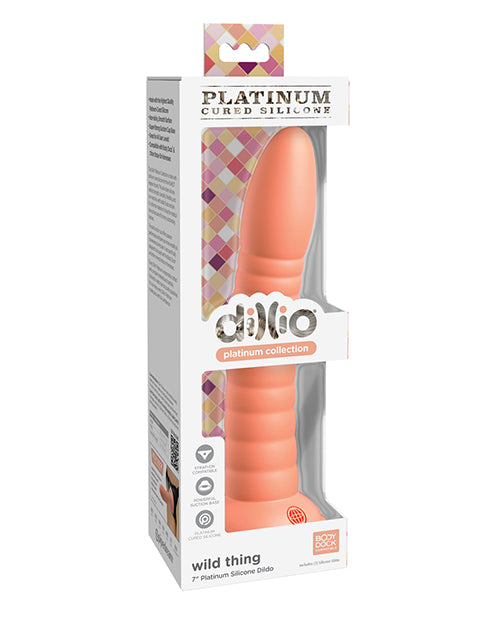Grand gode Dillio Platinum | Grand gode de 17,78 cm | Gode en silicone Wild Thing | Gode ventouse pêche