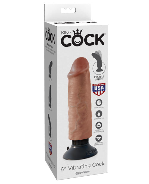 Pene Vibrador King Cock de 6" - Color piel