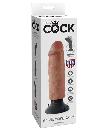 Pene Vibrador King Cock de 6" - Color piel