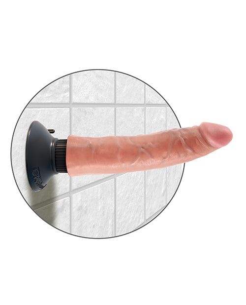 Dildo grande de 7" King Cock | Dildo vibrador | Dildo con ventosa de carne | Dildo grande
