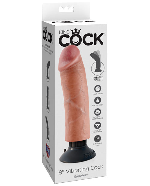 King Cock Dildo grande de 20 cm | Dildo vibrador | Dildo con ventosa de carne | Dildo grande