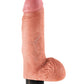 King Cock 7" gros gode | Gode vibrant avec des testicules | Gode ventouse couleur chair | Grand gode