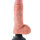 Grand gode de 20 cm "King Cock" | Godet vibrant avec testicules | Godet à ventouse effet chair | Grand gode