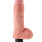 Grand gode de 20 cm "King Cock" | Godet vibrant avec testicules | Godet à ventouse effet chair | Grand gode