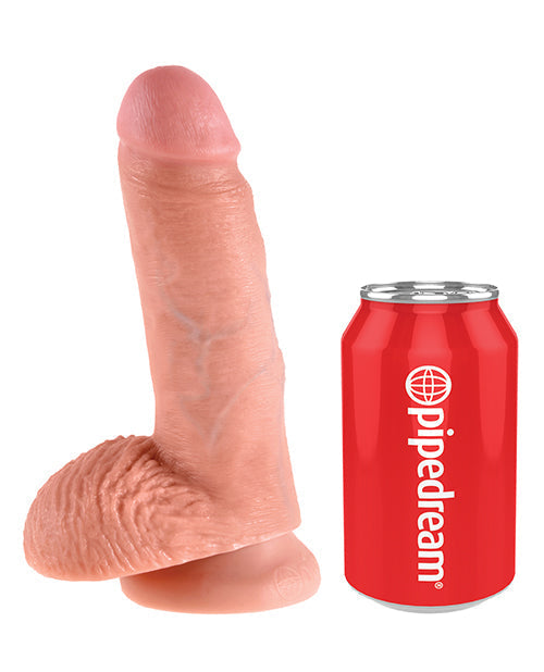 Dildo King Cock de 7" con bolas | Dildo con ventosa de carne | Dildo realista | Dildo grande