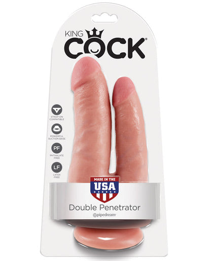 King Cock Dildo Realista | Dildo Doble Penetrador Grande | Dildo de Carne con Ventosa