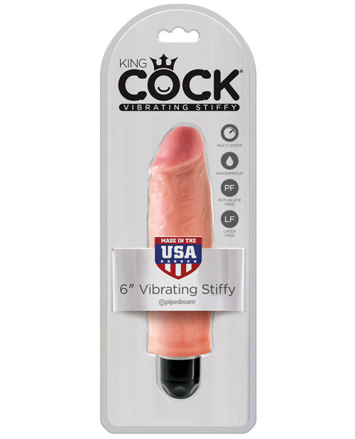 King Cock Stiffy Vibrador de 6" - Color Carne