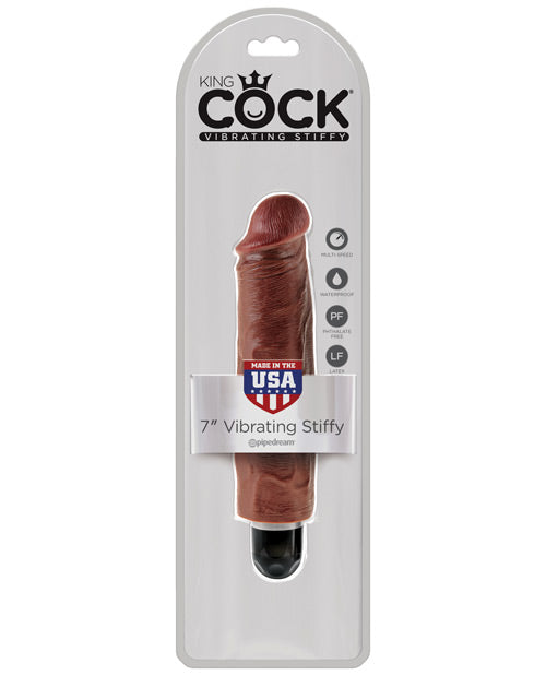 King Cock Consolador Vibratorio 7" - Marrón