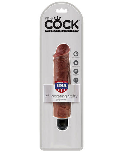 King Cock Consolador Vibratorio 7" - Marrón