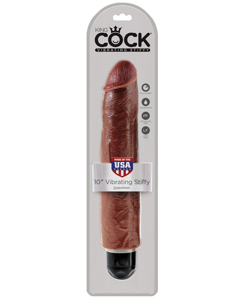 King Cock Vibrador Rígido de 10" - Marrón
