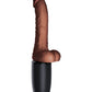 King Cock Plus Pene de 7.5" con Triple Amenaza de Empuje, Calentamiento y Vibración - Marrón