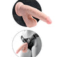 Dildo con ventosa King Cock Plus | Dildo grande de 7" de triple densidad color marfil con testículos oscilantes